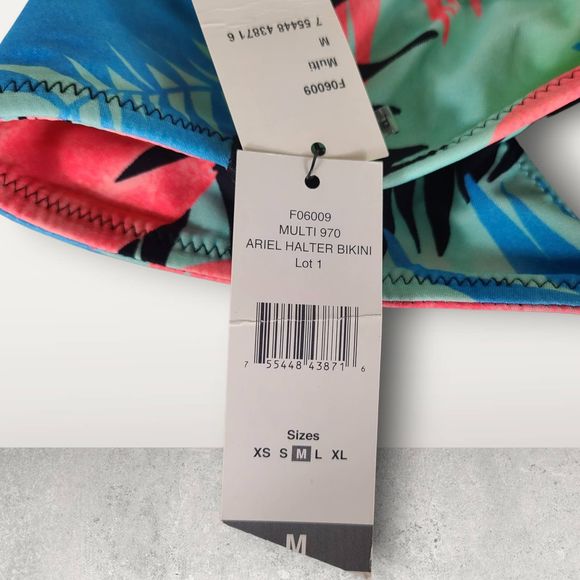 NWT Sundazed Ariel Halter Multicolor Floral Tropical Wrap Bikini Top Mesh Size M - Picture 12 of 12